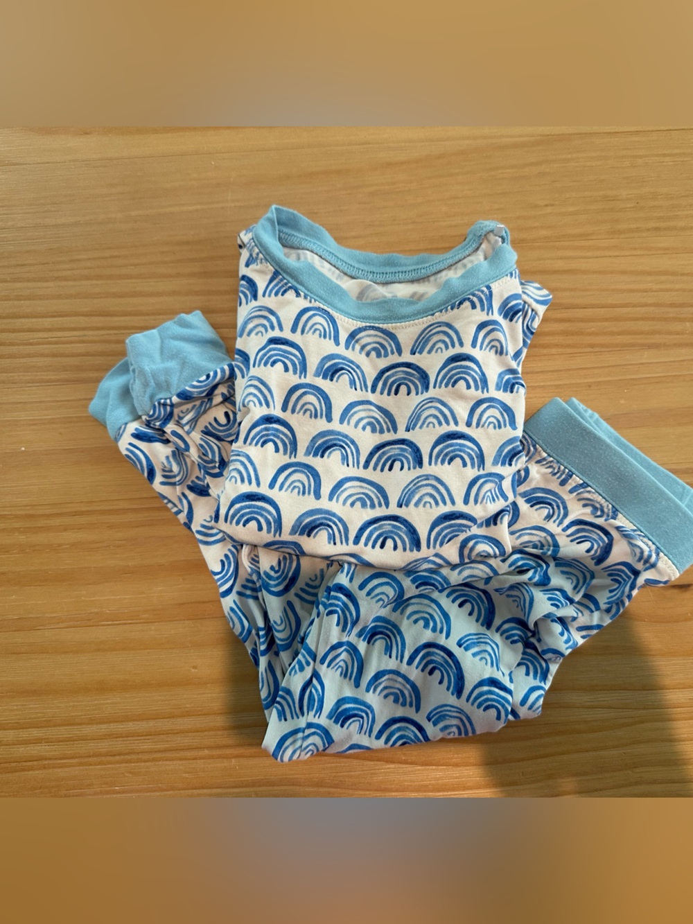 Little Sleepies Blue and White rainbow Toddler Jammie’s